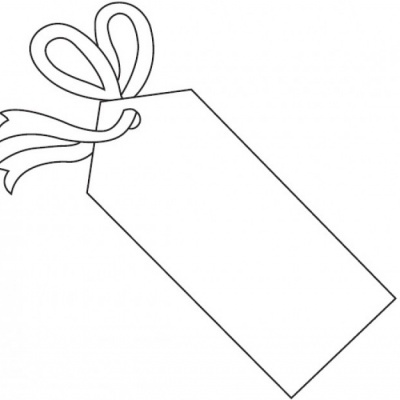 Etiqueta rectangular com laço decorativo