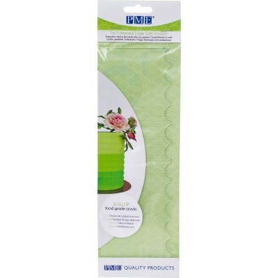 Rolo de fita decorativa verde claro ondulada PME em embalagem branca