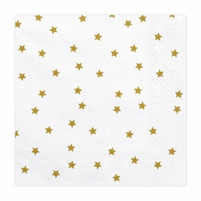 Guardanapo branco com estrelas douradas