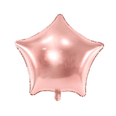 Balão estrela rosa metalizado