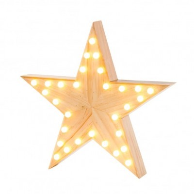 Estrela de madeira com luzes LED