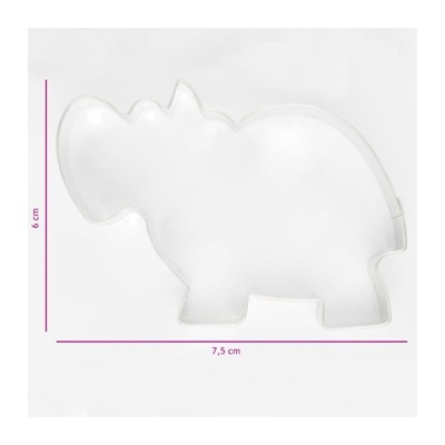 Molde para biscoitos em forma de rinoceronte transparente