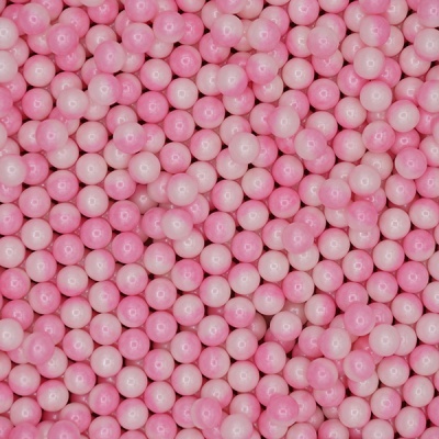 Pérolas pequenas rosas brilhantes com furo central