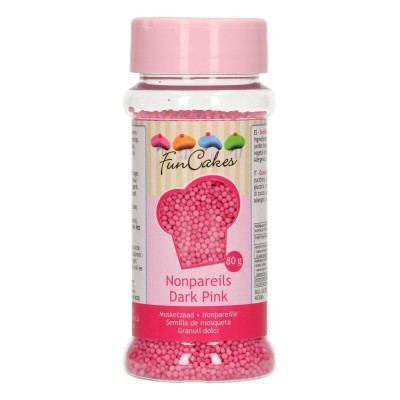 Frasco de pérolas decorativas rosa escuro FunCakes 80g