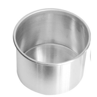 Recipiente cilíndrico de aço inoxidável com interior liso