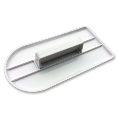 Espátula branca em plástico com cabo retangular