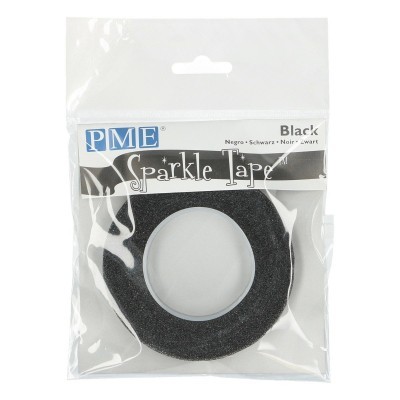 Fita Sparkle Tape PME preta em embalagem transparente