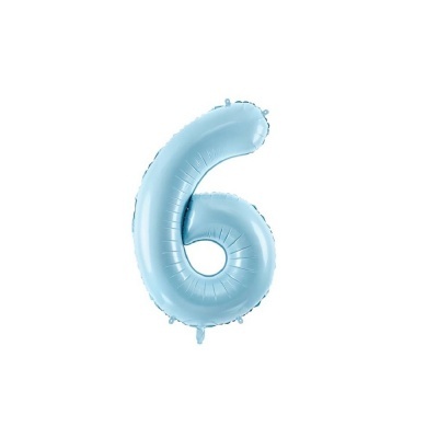 Balão azul metalizado número 6
