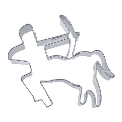 Cortador de biscoitos em metal formato arqueiro a cavalo