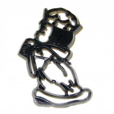 Broche metal preto desenho personagem desenho animado