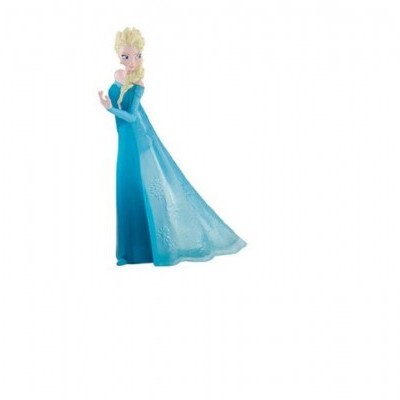 Figura de brinquedo de personagem feminina com vestido azul e capa transparente