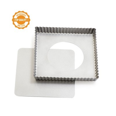 Forma quadrada de metal com interior removível e selo TOP QUALITY, NON-STICK