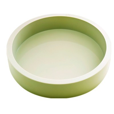 Taça redonda verde claro de plástico com borda larga
