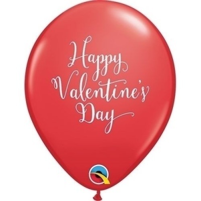 Balão vermelho com texto branco Happy Valentine's Day