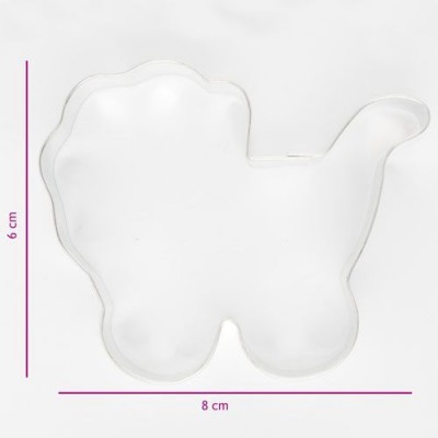 Cortador de biscoitos em forma de carrinho de bebé em metal