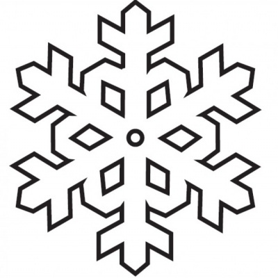 Floco de neve desenhado a preto e branco