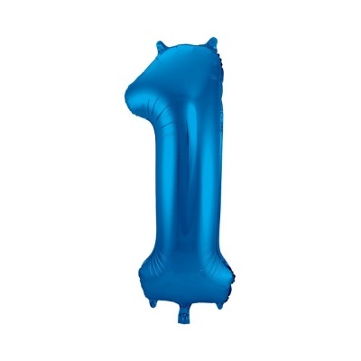 Balão azul em forma do número 1