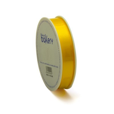 Rolo de fita amarela brilhante em suporte de cartão cinza claro