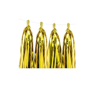 Quatro franjas douradas decorativas de material metálico