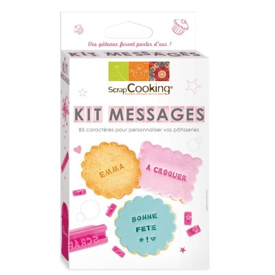 Kit de mensagens para pastéis Scrap Cooking com bolachas decoradas