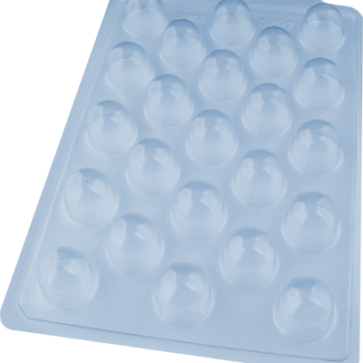 Moldes de silicone translúcidos para doces com formato semi-esférico