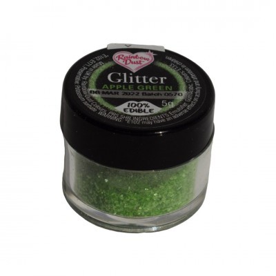 Pote preto com glitter verde maçã Rainbow Dust