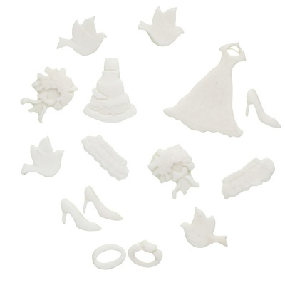 Moldes brancos com texturas para decoração de casamento