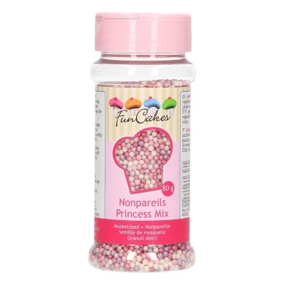 Frasco de confeitos coloridos FunCakes Nonpareils Princess Mix