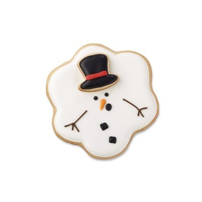 Biscoito decorado em forma de boneco de neve