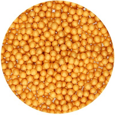 Pequenas esferas amarelas laranja agrupadas em círculo