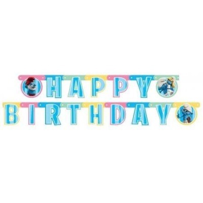 Faixa decorativa HAPPY BIRTHDAY dos Smurfs para festas