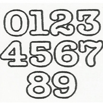 Números de 0 a 9 com contorno preto