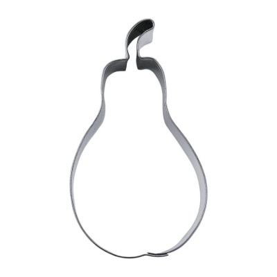 Cortador de bolachas metálico em forma de pera