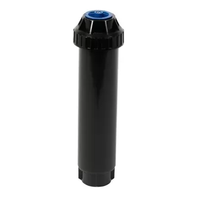 Aspersor de rega preto e azul em fundo branco