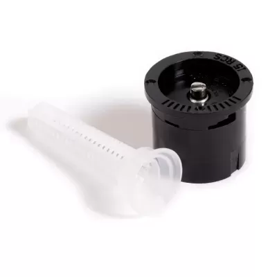 Peça preta cilíndrica com filtro branco translúcido
