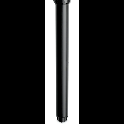 Aspersor preto cilíndrico de plástico com tampa dentada