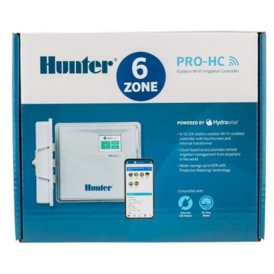 Embalagem do controlador de irrigação Hunter PRO-HC para 6 zonas