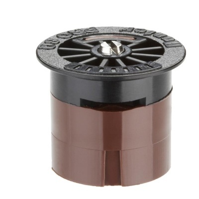 Aspersor de irrigação rotativo preto e castanho com texto OSG OG9 no topo
