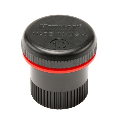 Peça plástica preta com anel vermelho e texto Hunter MADE IN U.S.A. 1.0