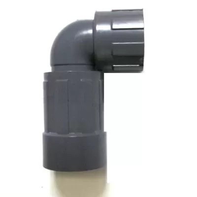 Conector de tubo em PVC cinza, ângulo 90 graus