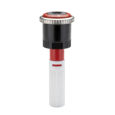Spray de irrigação preto, vermelho e branco com anel vermelho e filtro branco
