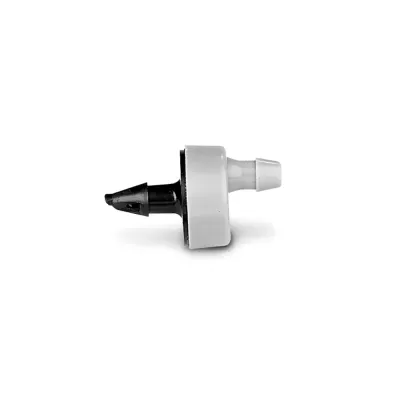 Conector ou adaptador plástico preto e branco isolado