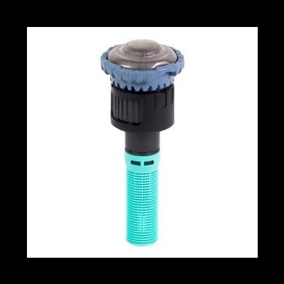 Aspersor de irrigação azul e preto com topo cinzento