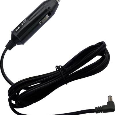 Cabo elétrico preto para isqueiro de carro com texto BA-306