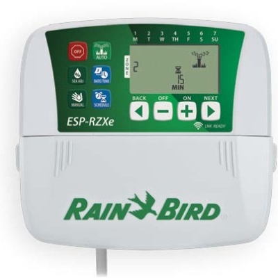 Controlador de irrigação Rain Bird ESP-RZXe com ecrã digital e botões coloridos