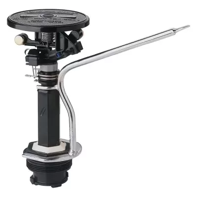 válvula de descarga para autoclismo em plástico preto e metal cromado