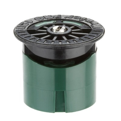 Aspersor de rega verde e preto em plástico com topo redondo
