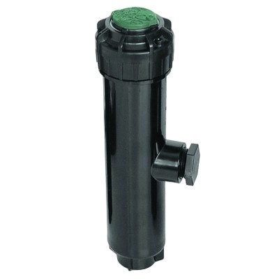 Filtro de água preto cilíndrico com tampa verde