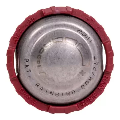 Difusor de aspersor redondo com anel vermelho e corpo metálico