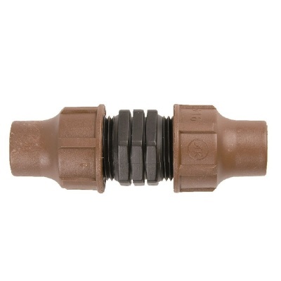 Conector de tubagem plástico creme com parte central preta